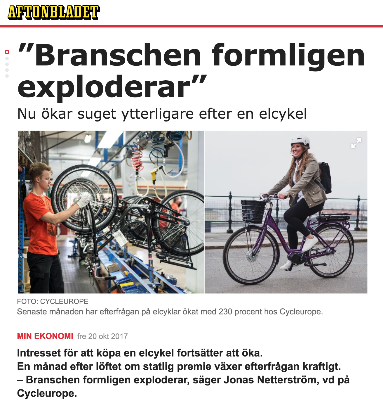 Blog Sales Of Electric BIkes Exploding In Sweden After 25 Rebate Blog Sales Of Electric BIkes Exploding In Sweden After 25 Rebate