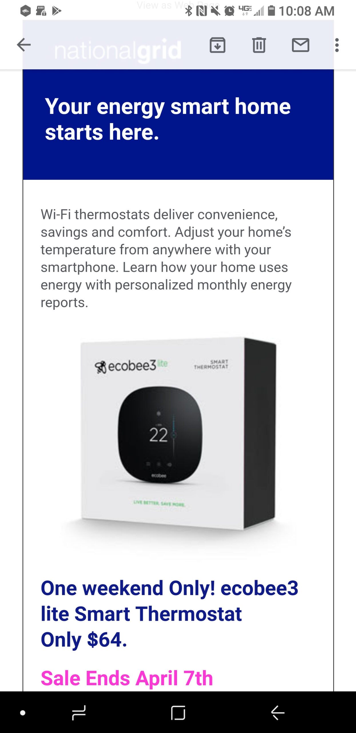 National Grid Programmable Thermostat Rebate