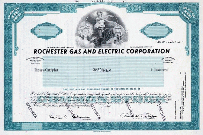 Rochester Gas And Electric Corproation New York