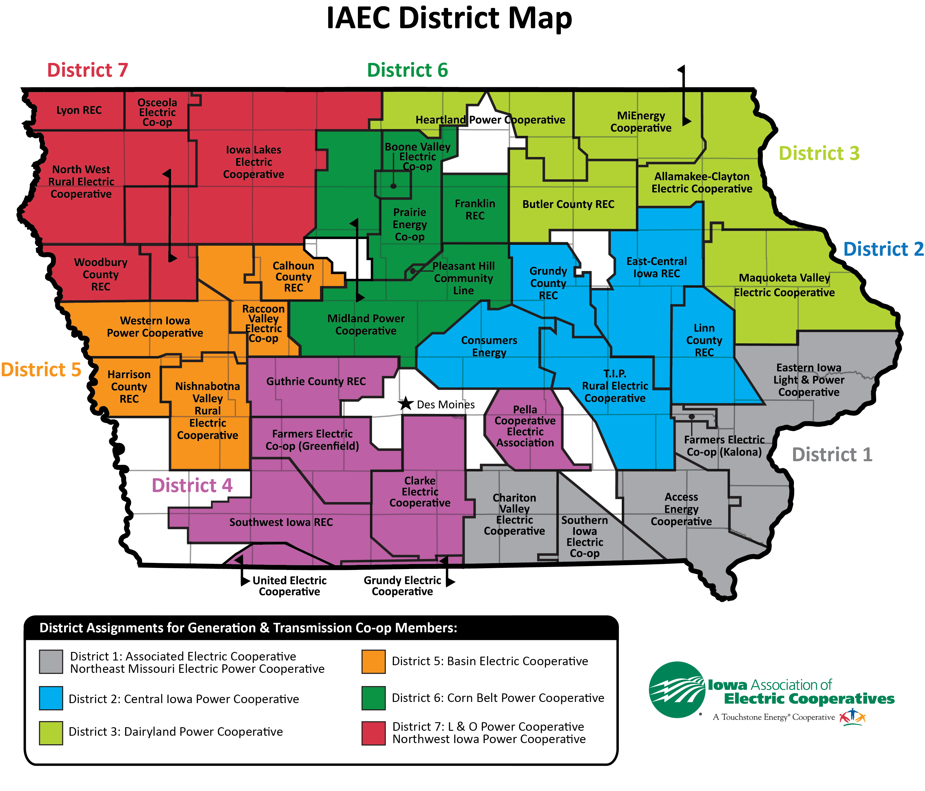 DISTRICTS BOARD Iowa Association Of Electric Cooperatives DISTRICTS BOARD Iowa Association Of Electric Cooperatives