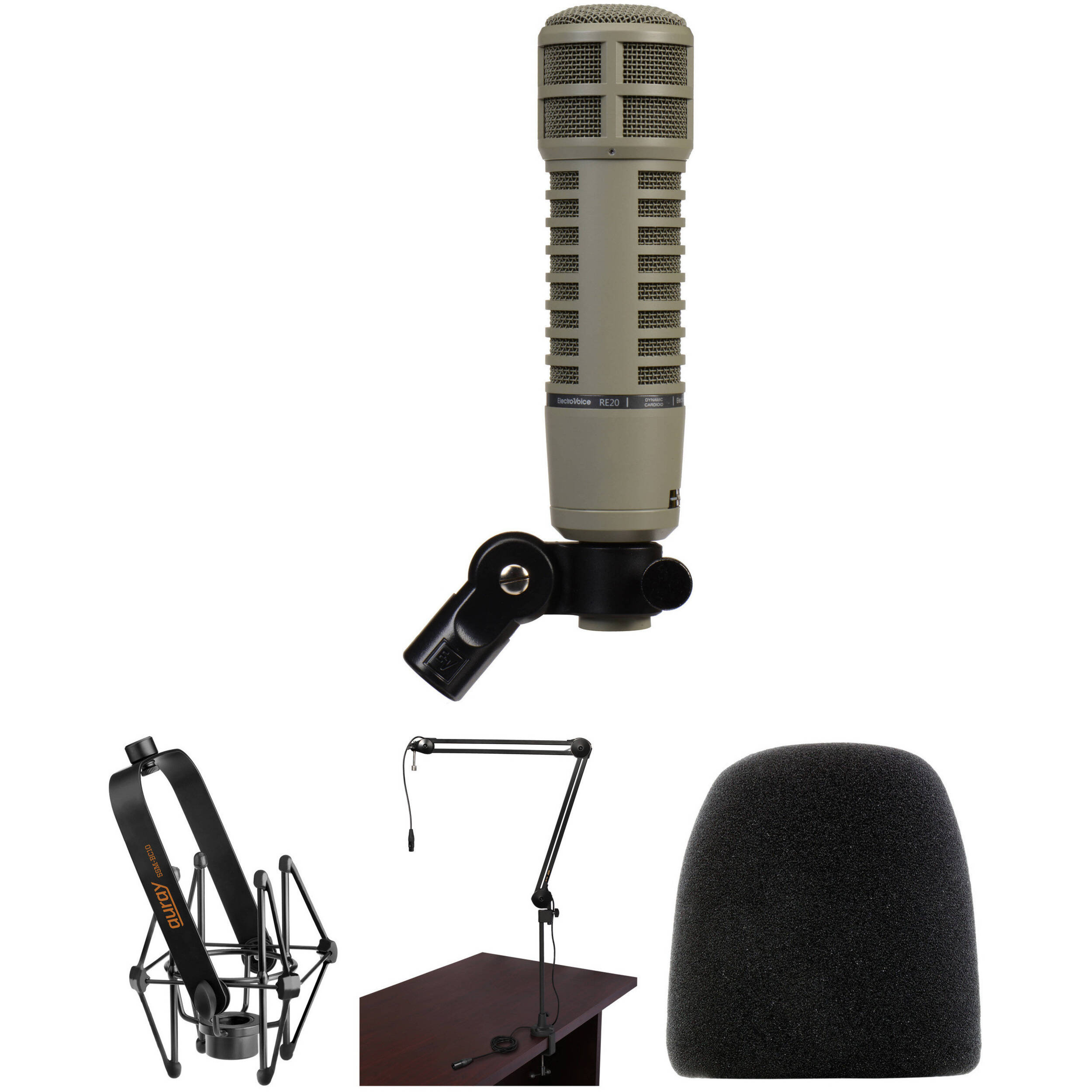 Electro Voice RE20 Dynamic Microphone Broadcaster Kit Fawn Electro Voice RE20 Dynamic Microphone Broadcaster Kit Fawn