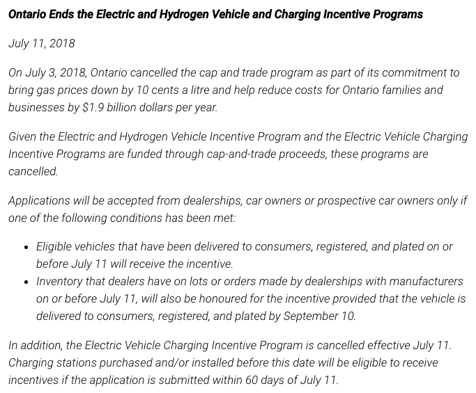Ontario Electric Vehicle Rebate Cancelled ElectricRebate Ontario Electric Vehicle Rebate Cancelled ElectricRebate
