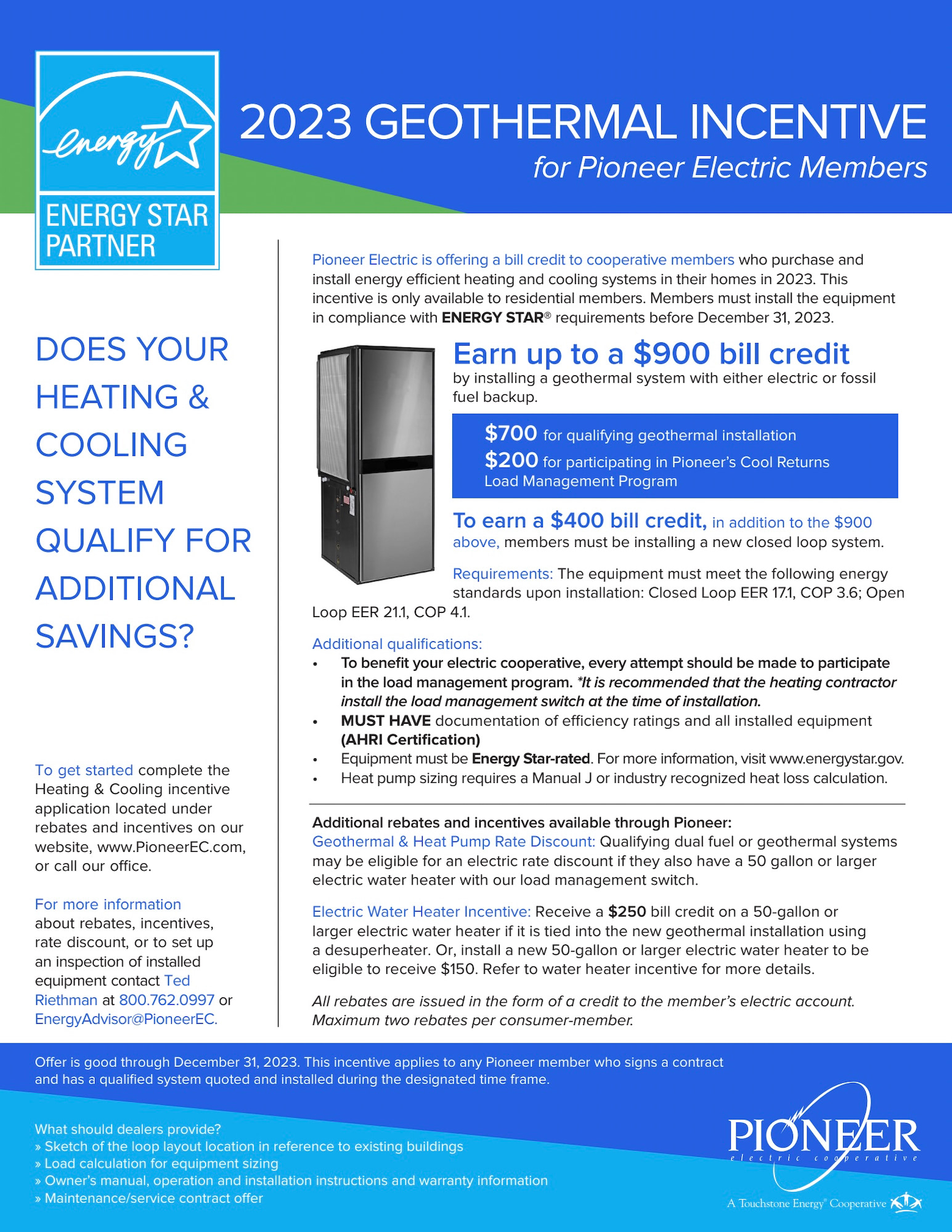 Rebates Incentives Pioneer Electric Cooperative Rebates Incentives Pioneer Electric Cooperative